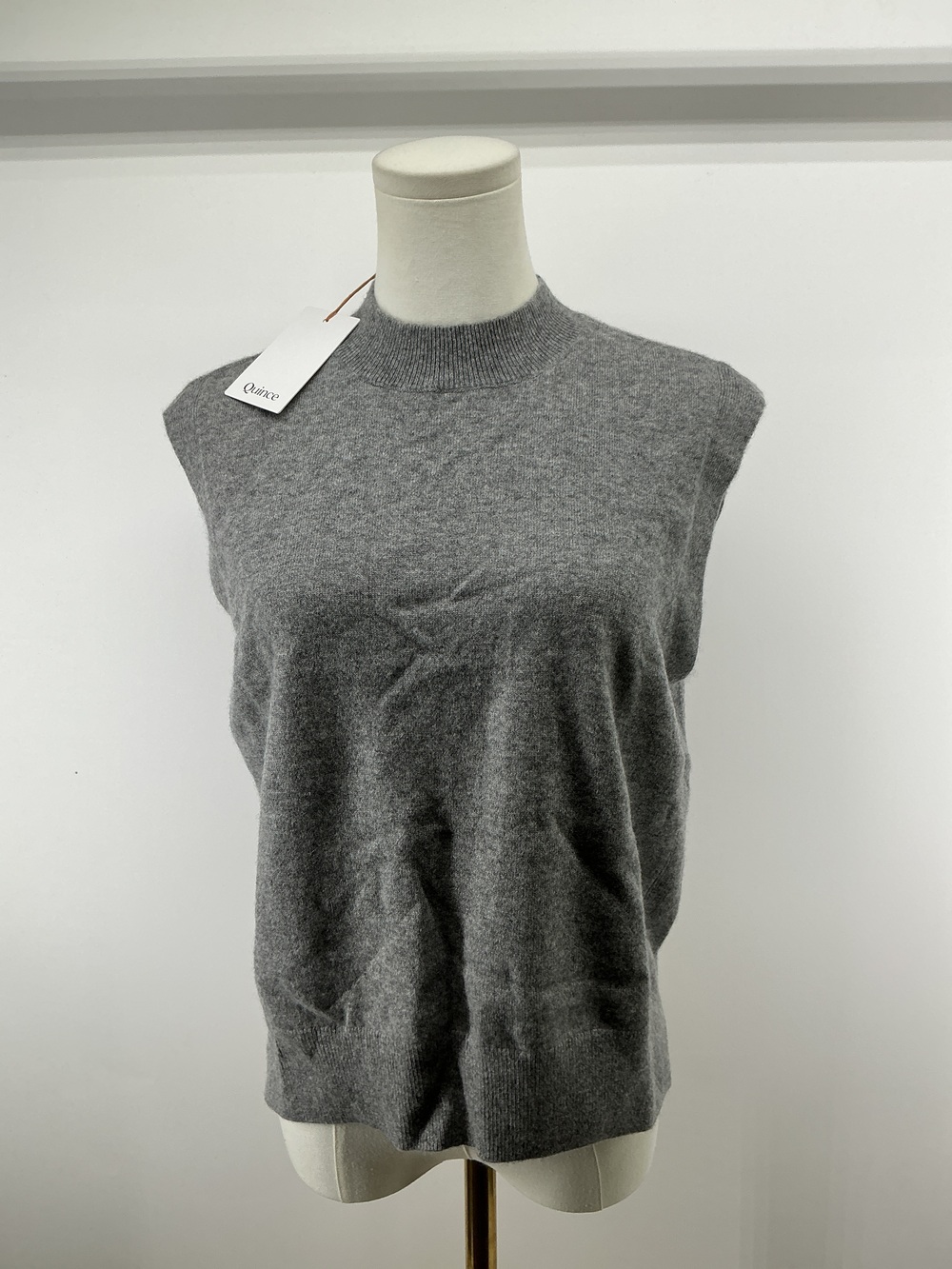Mongolian Cashmere Mock Neck Sweater Vest